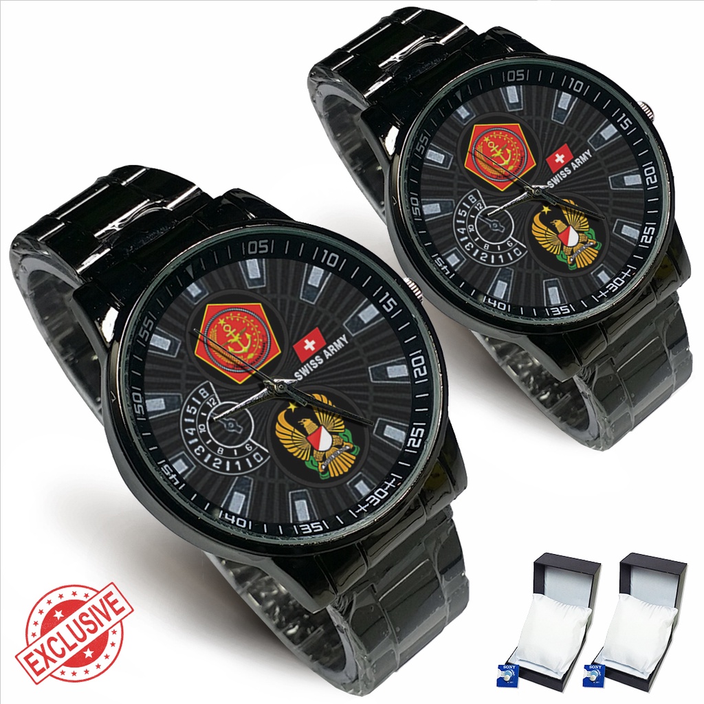 Jam Tangan Rantai Couple Logo MABES TNI - A.D (Amazing)