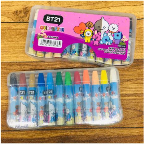 

crayon 12 warna BT21 / oil pastel 12 colors BT21