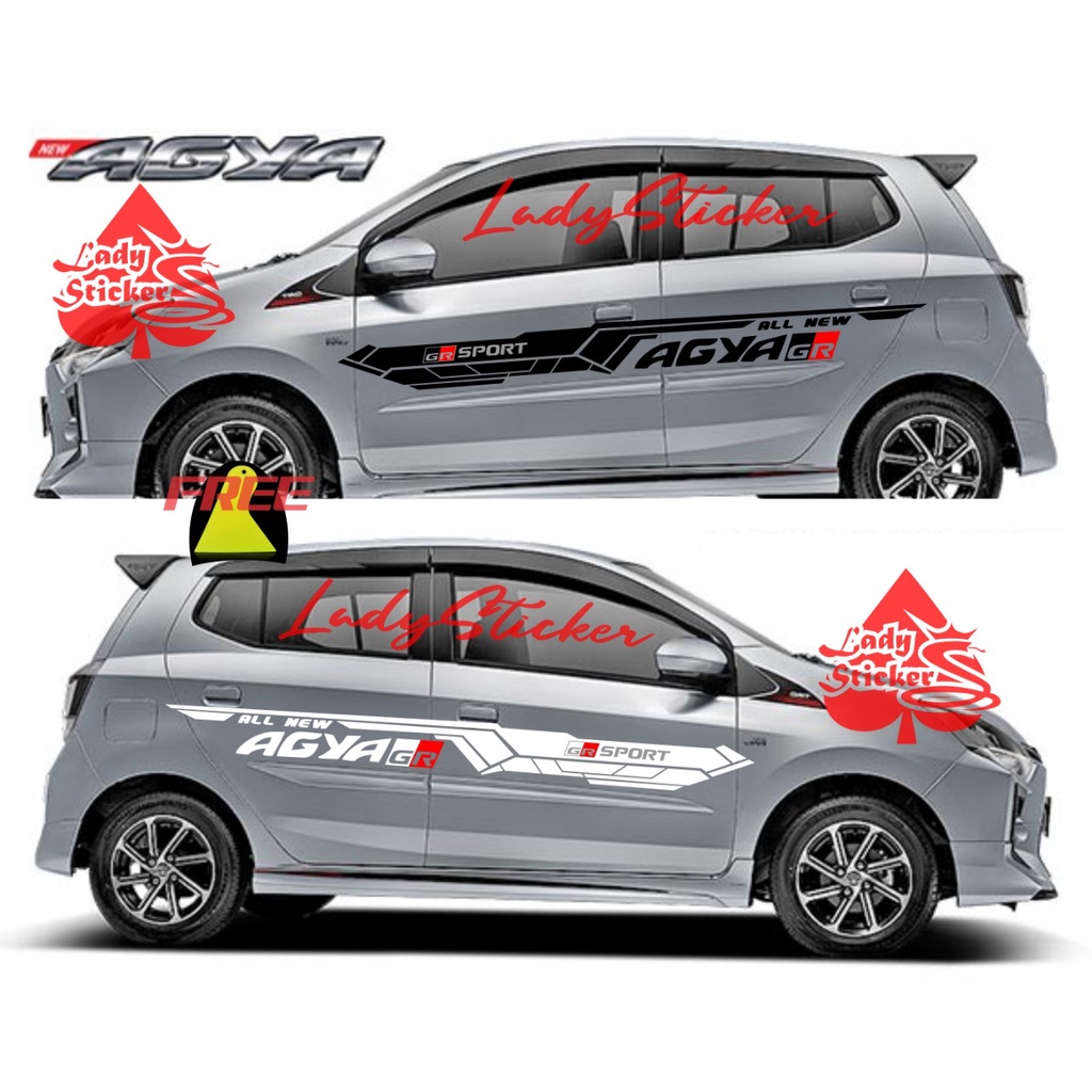 STICKER STIKER MOBIL AGYA GR CUTTING STICKER STIKER MOBIL TOYOTA AGYA GR SPORT