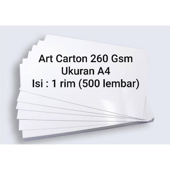 

Art Carton 260 Gsm A4 1 Rim Berkualitas