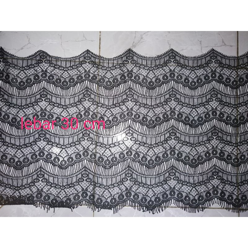 Renda brukat hitam renda lebar renda bordir renda kain renda kumis renda bulu mata renda mukena