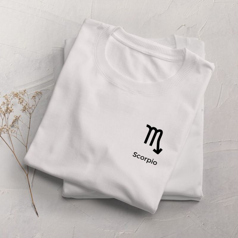 T-shirt Zodiak "Scorpio Logo" - Kaos Zodiak/Baju Zodiak/Kaos Horoskop/Kaos Bintang BISA RIQUEST SESU