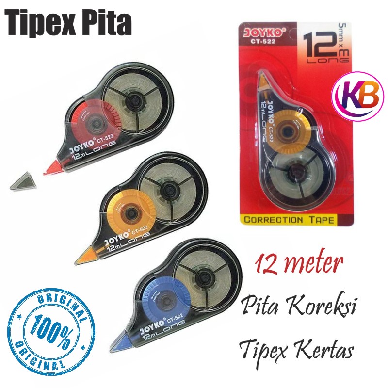 

(12 Meter) Pita Koreksi / Correction Tape Joyko CT-522 / Tipe Ex Kertas Murah Bagus Lebih Panjang / Satu Gemilang