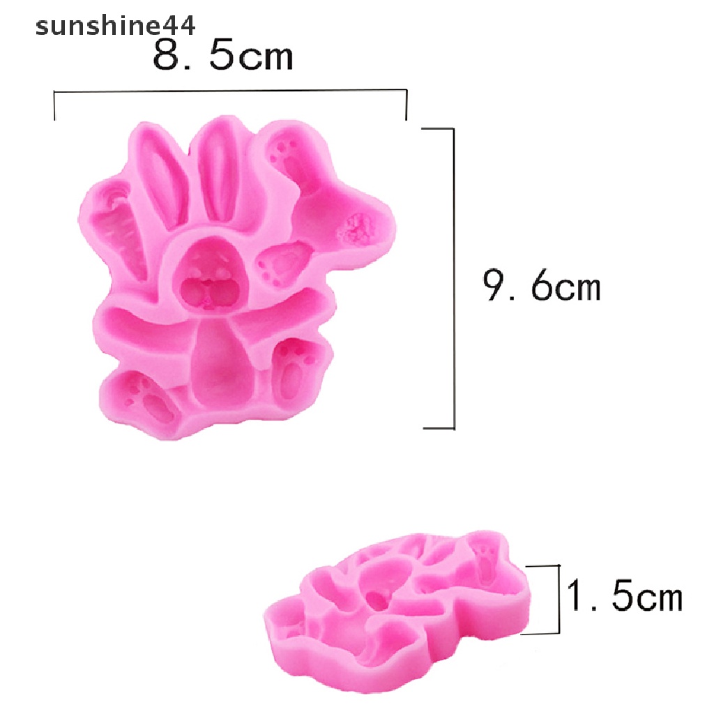 Sunshine Cetakan Kue / Cupcake Bentuk Kelinci Paskah 3D Bahan Silikon