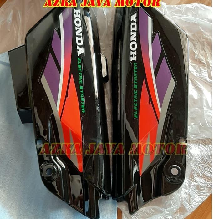 Cover Tutup box aki Honda Astrea grand striping merah ungu