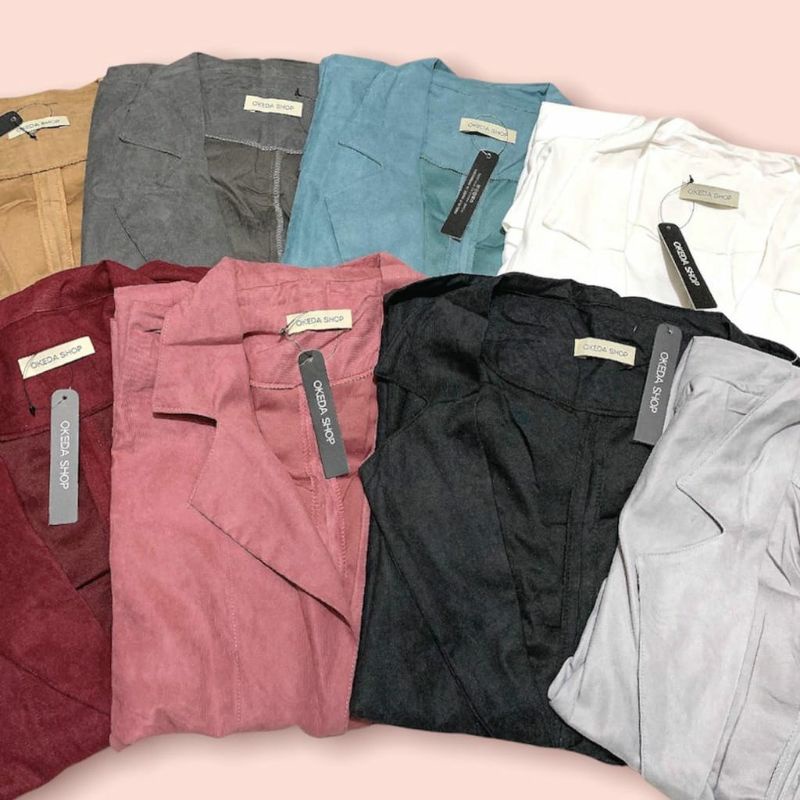 OKEDA SHOP Blazer Set Baby Codoray Setelan Celana, Tunik kancing crinkle thailand airflow