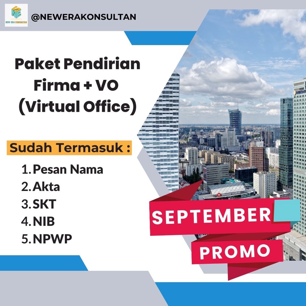 

PROMO SEPTEMBER PAKET PENDIRIAN FIRMA + VO