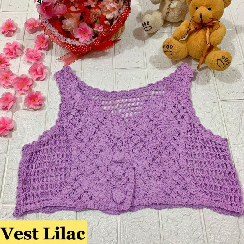 VEST LILAC RAJUT IMPORT GOOD QUALITY✅TERMURAH✅