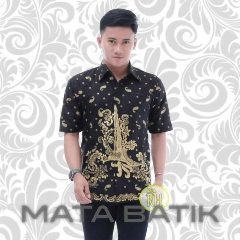 BAJU BATIK PRIA REGULER MODERN LENGAN PENDEK OB 514 SIZE M L XL XXL XXXL BATIK PRIA KANTOR