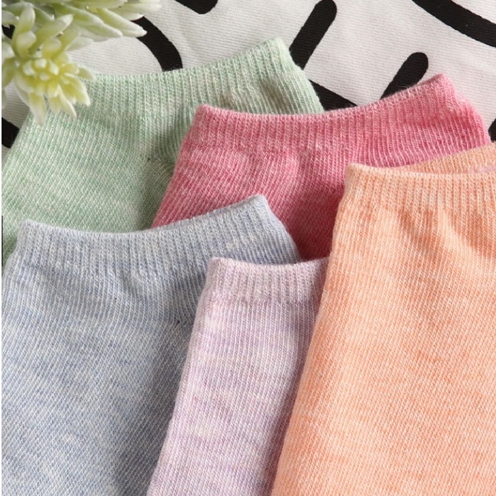 IMURA | KAOS KAKI POLOS 6 GARIS KAOSKAKI WARNA PASTEL FASHION WANITA ANKLE SOCKS