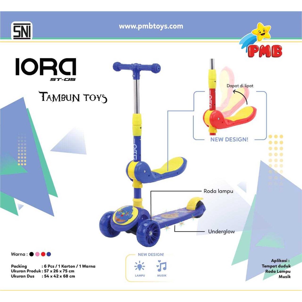 Sekuter Skuter Scooter IORA by PMB ST05 scooter anak dan dewasa termurah