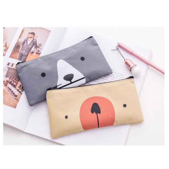 

DOMPET PENSIL KAIN KANVAS MOTIF DOGGY - CREAM