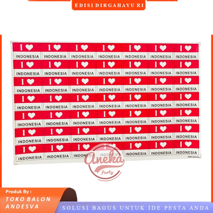 

Stiker pipi merah putih bendera isi 49 / stiker pipi polos / motif i love indonesia / stiker pipi bendera i love indonesia