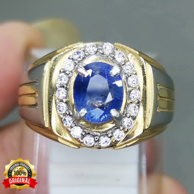 CINCIN BATU AKIK BLUE SAFIR CEYLON ASLI