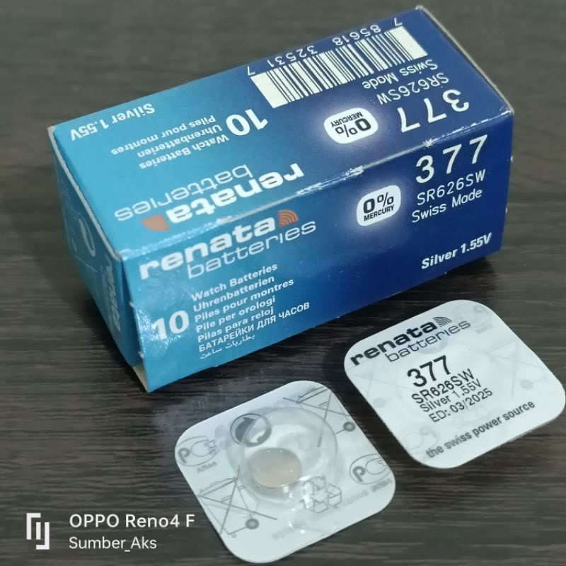 ORIGINAL Baterai Renata 377 SR626SW SR 626 SW Swiss ED: 11/2025 Batre Jam tangan Batrai Battery