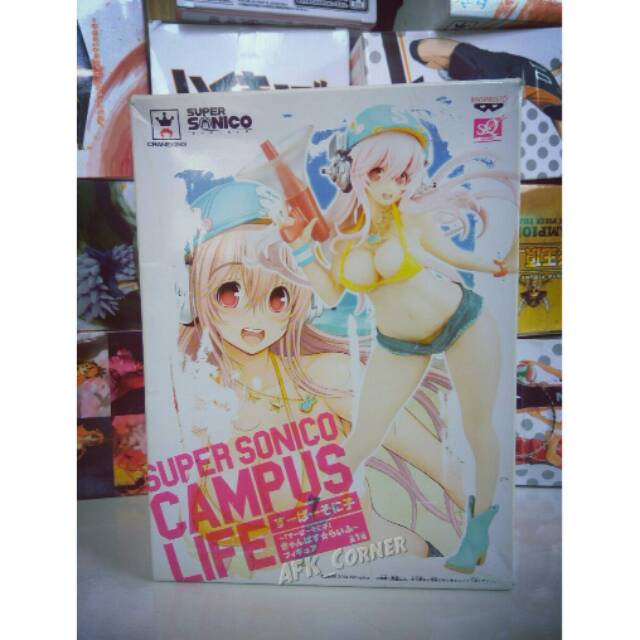 SQ Figure Super Sonico Campus ORI Japan PVC Sexy Anime Banpresto DXF Premium