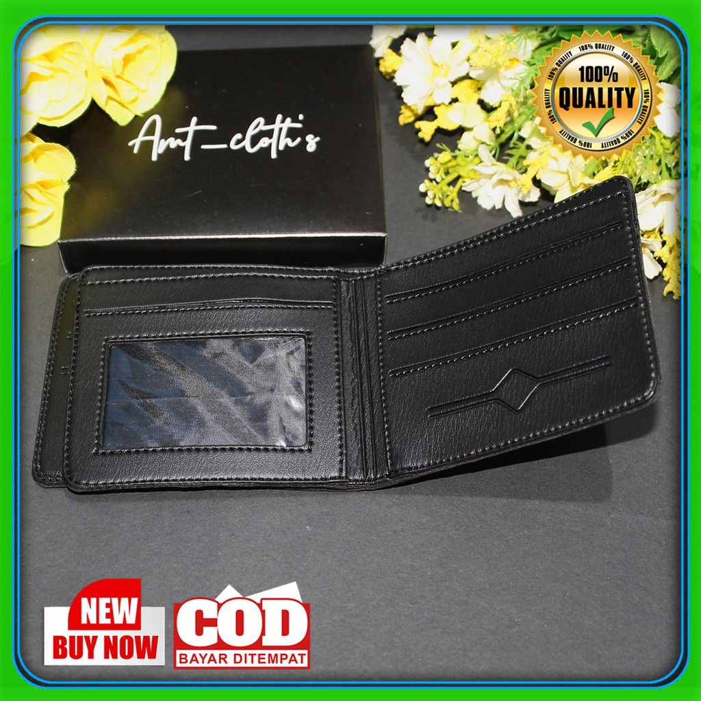 Dompet Lipat Pria local Premium Kulit Sintetis Bayar di tempat