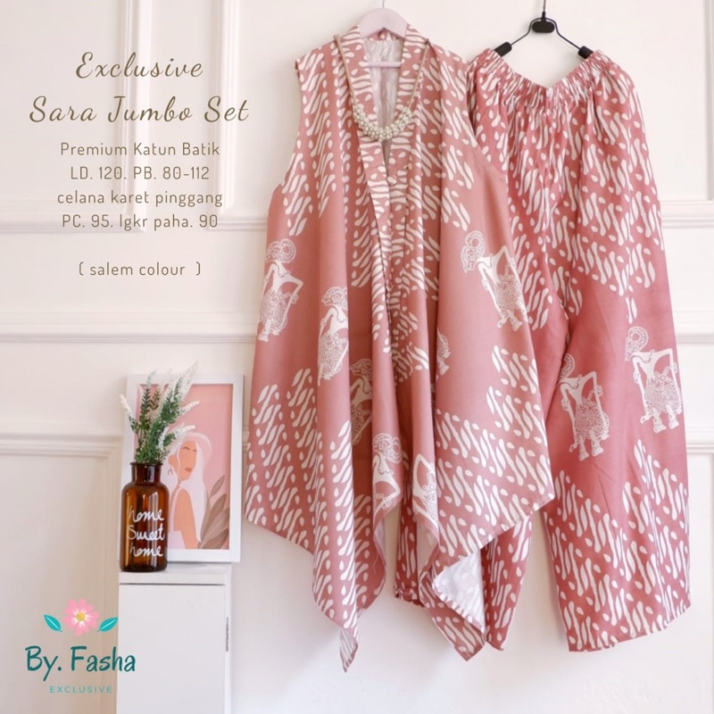 setelan batik jumbo motif wayang outer batik set celana