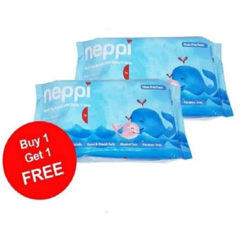 Neppi Baby Wipes 50s Beli 1 Gratis 1 - Neppi Tissu Basah Bayi - Tisu Basah Bayi