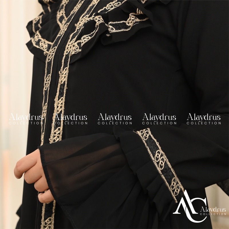 Abaya Turkey Gamis Hitam Arab Saudi Bahan Jetblack Kombinasi Renda Abaya Turkey Umroh Dubai 892