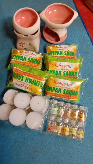 Paket 2 Tungku Aromaterapi Bentuk Sedang Mangkuk Keramik Full Glasir