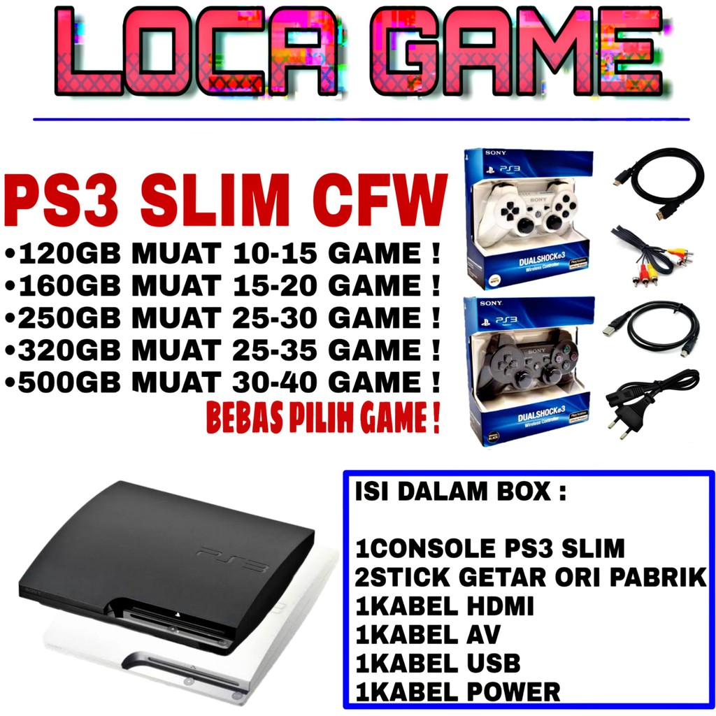 PS3 PLAYSTATION 3 SLIM CFW SERI 25XXX SEGEL VOID LENGKAP