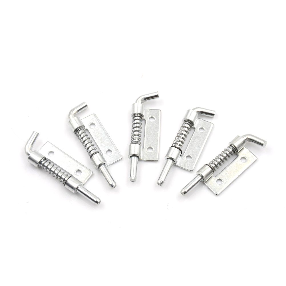 5 PCS Fixed Type Spring Loaded Barrel Bolt Latch Silver Tone