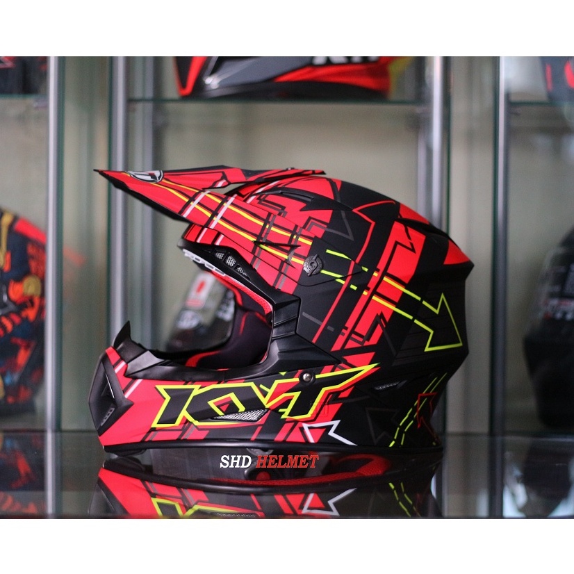 Helm KYT Jumpshoot Seri 2 Red Doff Cross Trail Teropong Trabas