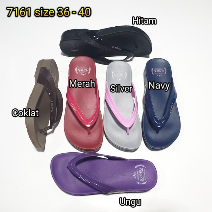 Jelly sandal wanita jepit luofu sendal japit karet import 7161