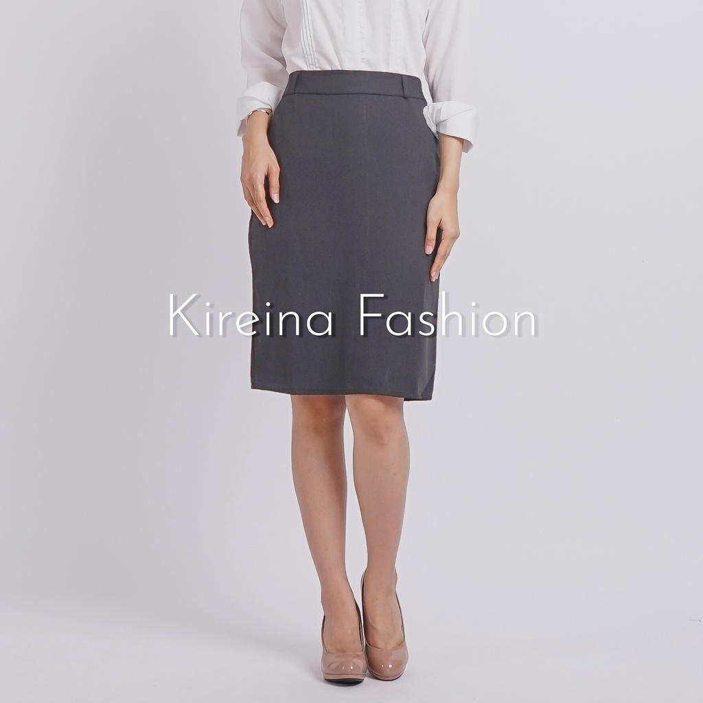 Rok Span Kerja Pendek Bahan Gabardin - Kireina Fashion