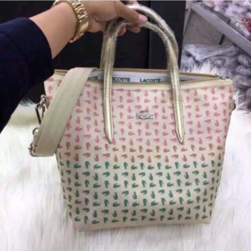 Tas Lacoste Tote Bag Selempang Ombre