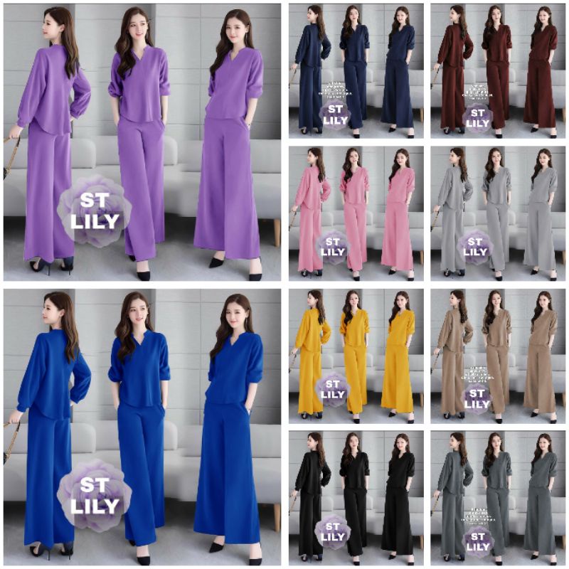 ST LILY 11 WARNA SETELAN WANITA TERBARU FASHION KOREAN STYLE VI
