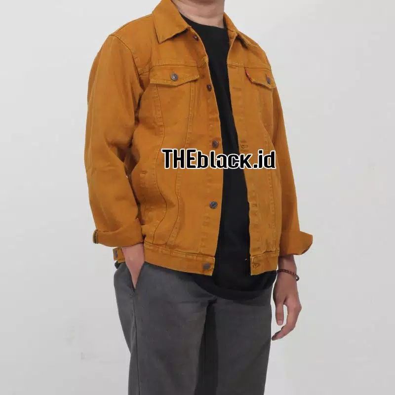 JAKET JEANS PRIA & JAKET PRIA & JAKET COWOK & JAKET DENNIM PRIA & JAKET JEANS & COD-Mustard