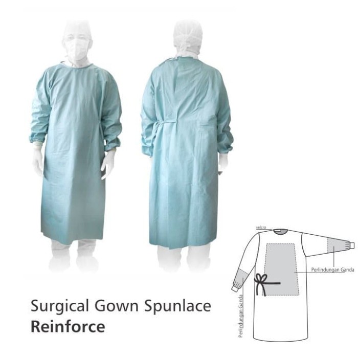 Baju Operasi Surgical Gown Spunlace Reinforce OneMed OJ