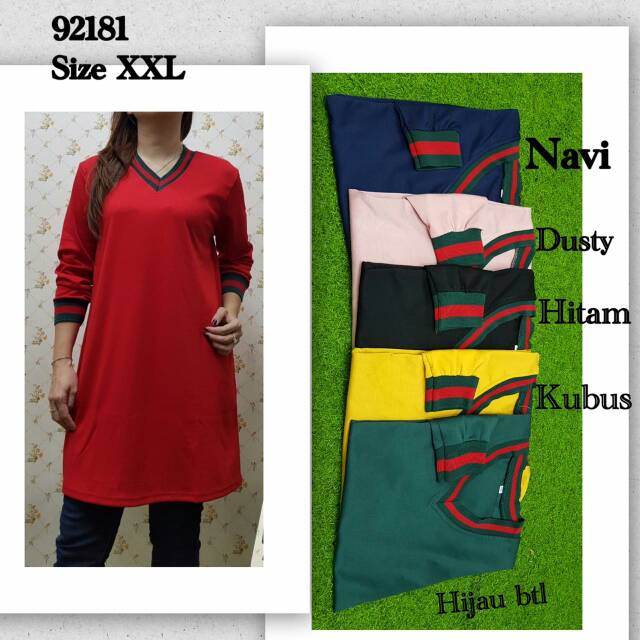 Tunik kaos jumbo polos xxl sisa kuning