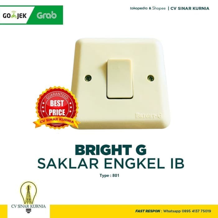 Saklar Engkel Saklar Bright G 801 Engkel IB Inbow  Warna Cream