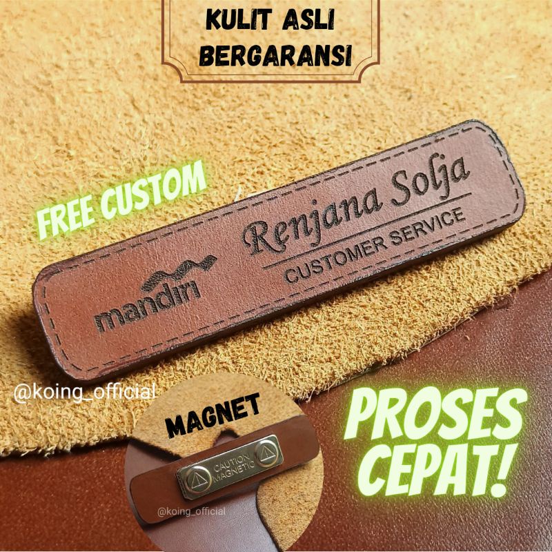 

NAME TAG NAMA DADA KULIT ASLI CUSTOM NAMA MODEL MAGNET PENITI