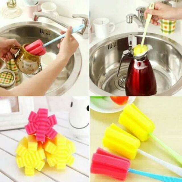 Spons Gelas - Spons Tongkat Pembersih Botol Gelas - Sponge Cleaner