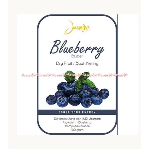 

Buah Kering - Jasmine Dried Fruit Blueberry 100Gr Buah Blue Berry Kering Siap Makan