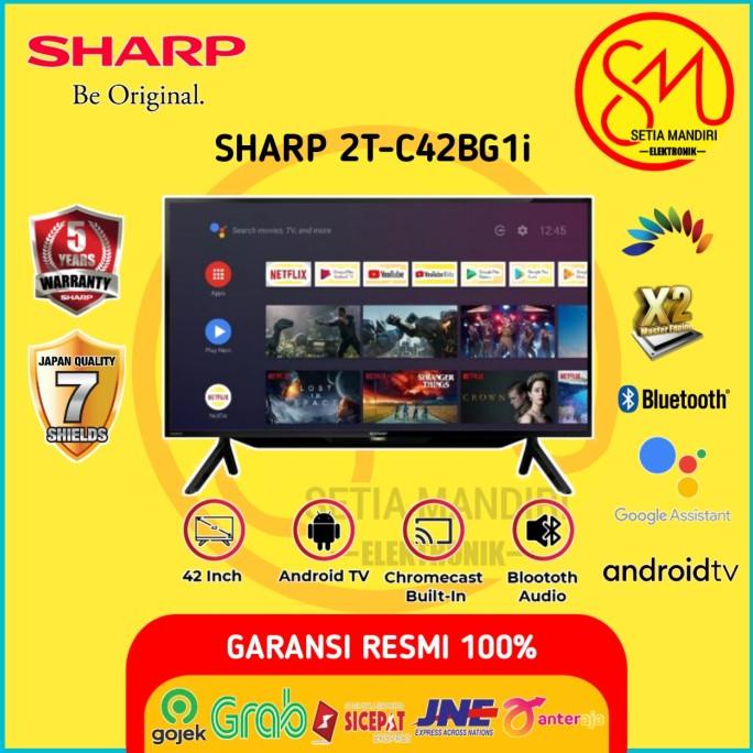 SHARP 2T-C42BG1i Smart Android LED TV 42 Inch Full HD Digital Wifi Termurah