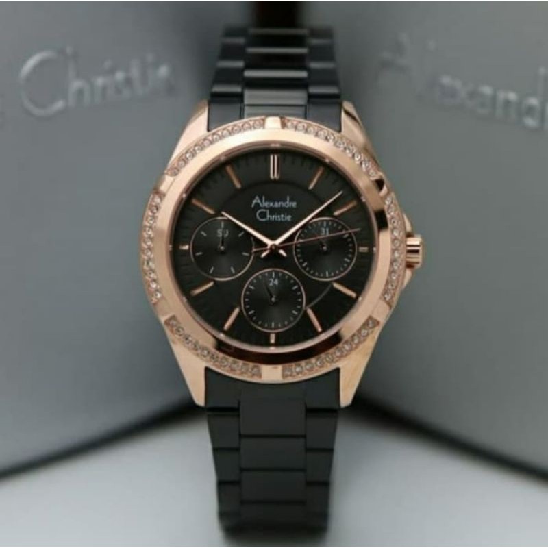 ALEXANDRE CHRISTIE AC 2826 ROSEGOLD BLACK AC2826 WANITA ORIGINAL