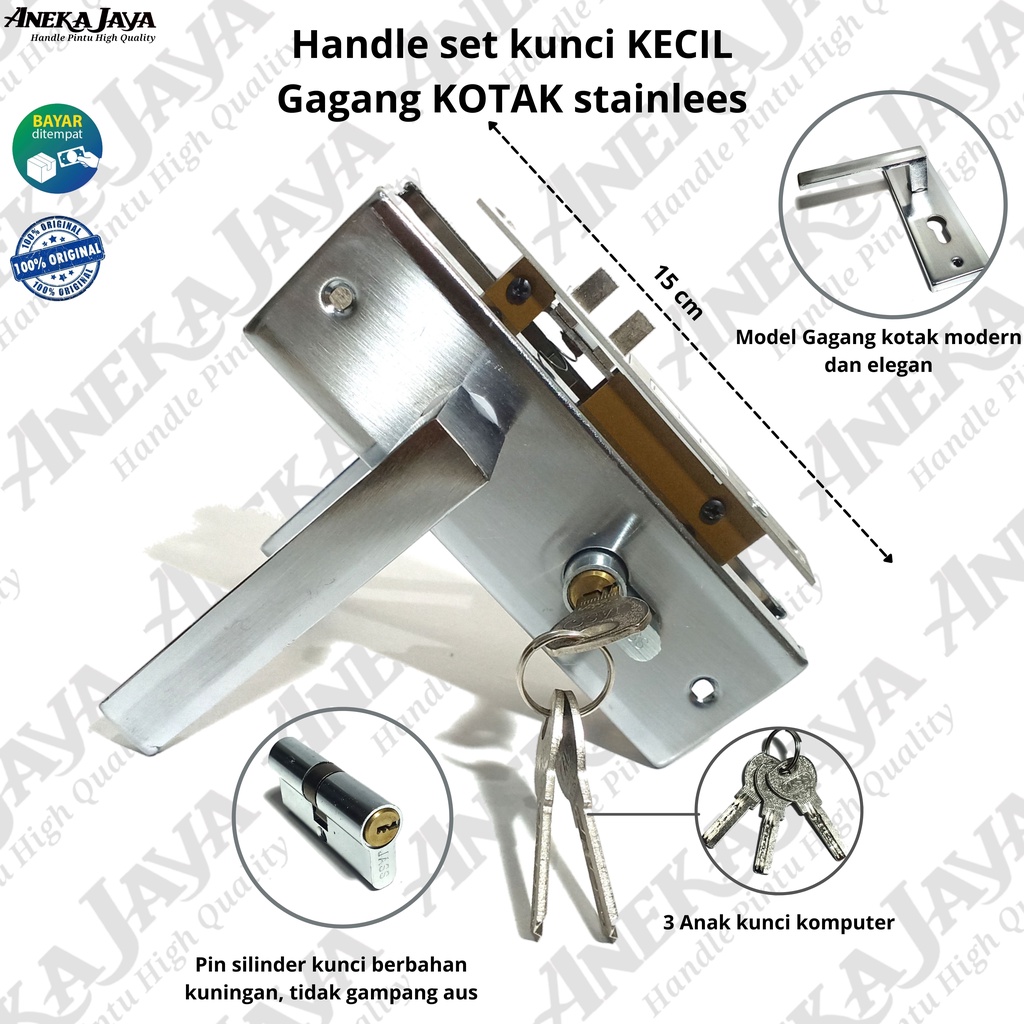 Handle Set Kunci / Body ongkel / Kunci Pintu ukuran Tanggung