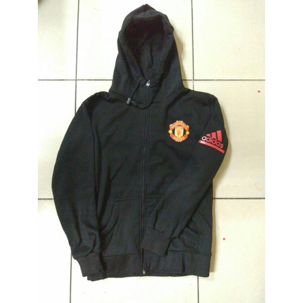 Jaket Hoodie ZNE MU MAnchester United Home Merah dan hitam 17/18