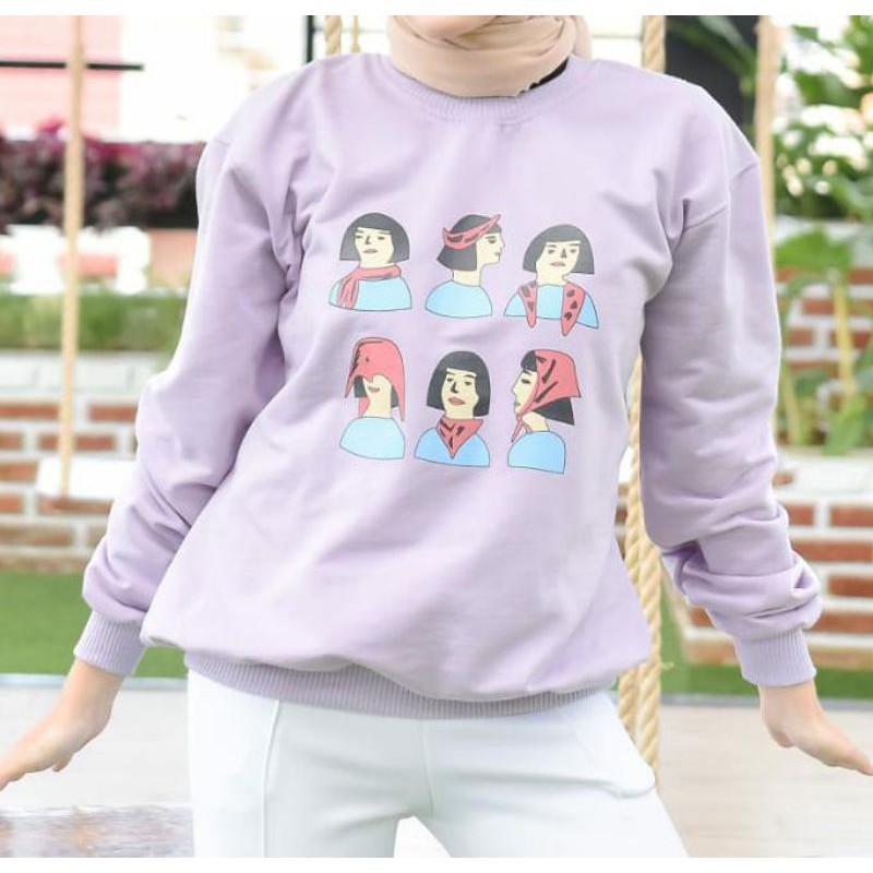 SWEATER WANITA BOHO GIRL POTRAIT - SWEATER FLEECE WANITA PRIA TERMURAH TERLARIS'