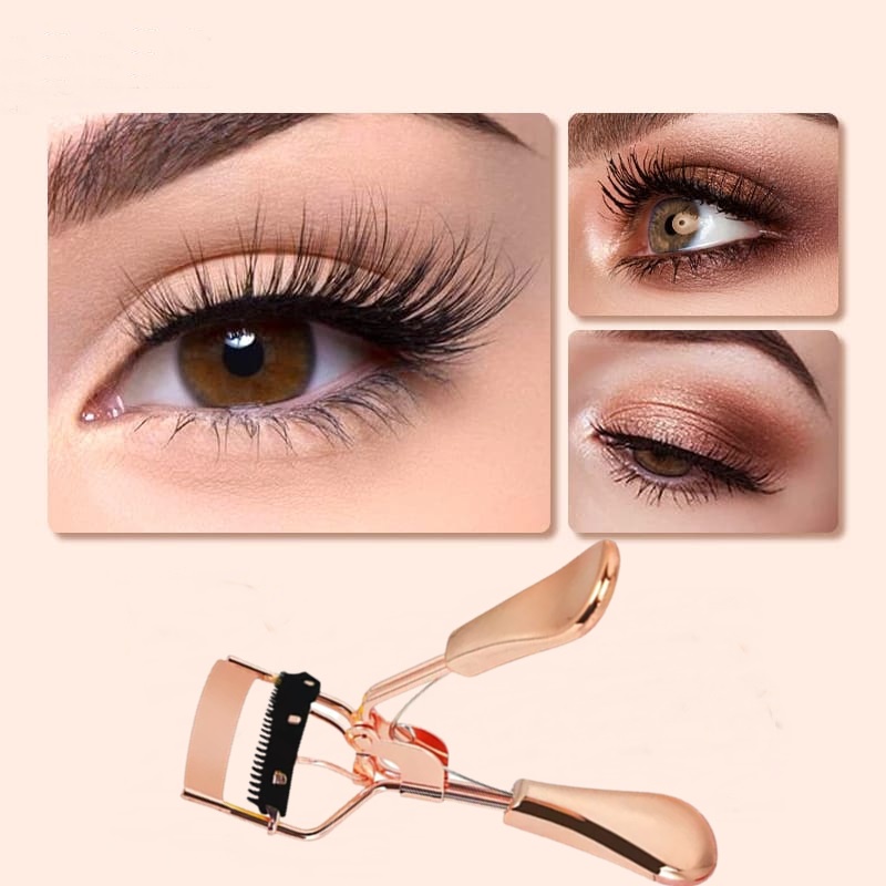 (DENGAN SISIR) Penjepit Bulu Mata ROSEGOLD Sisir Eyelash Curler Alat Kecantikan Pelentik Bulu Mata PREMIUM F677