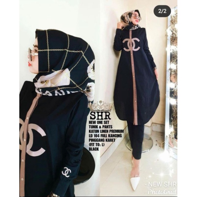 set celana tunik bordir