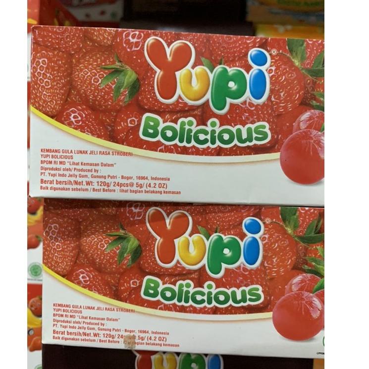 

(A-EOQ (♡ // Yupi Bolicious Strawberry 1 box isi 24 pcs (langsung kirim