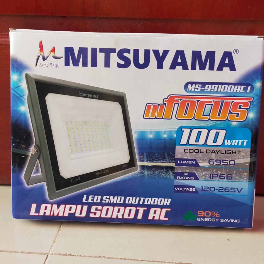 Barangunik2021-Lampu sorot LED AC 100 Watt Mitsuyama MS-99100AC inFocus Colok Listrik