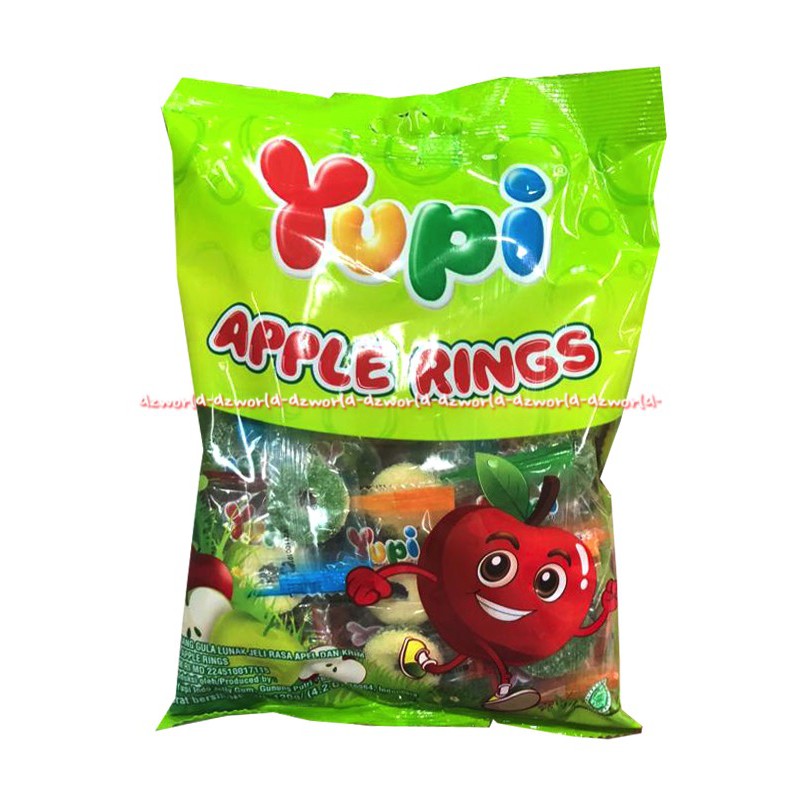 Yupi Apple Ring 120gr Kembang Gula Lunak Jelly Bentuk Ring Apel Permen Jeli Yuppi Apel Hijau