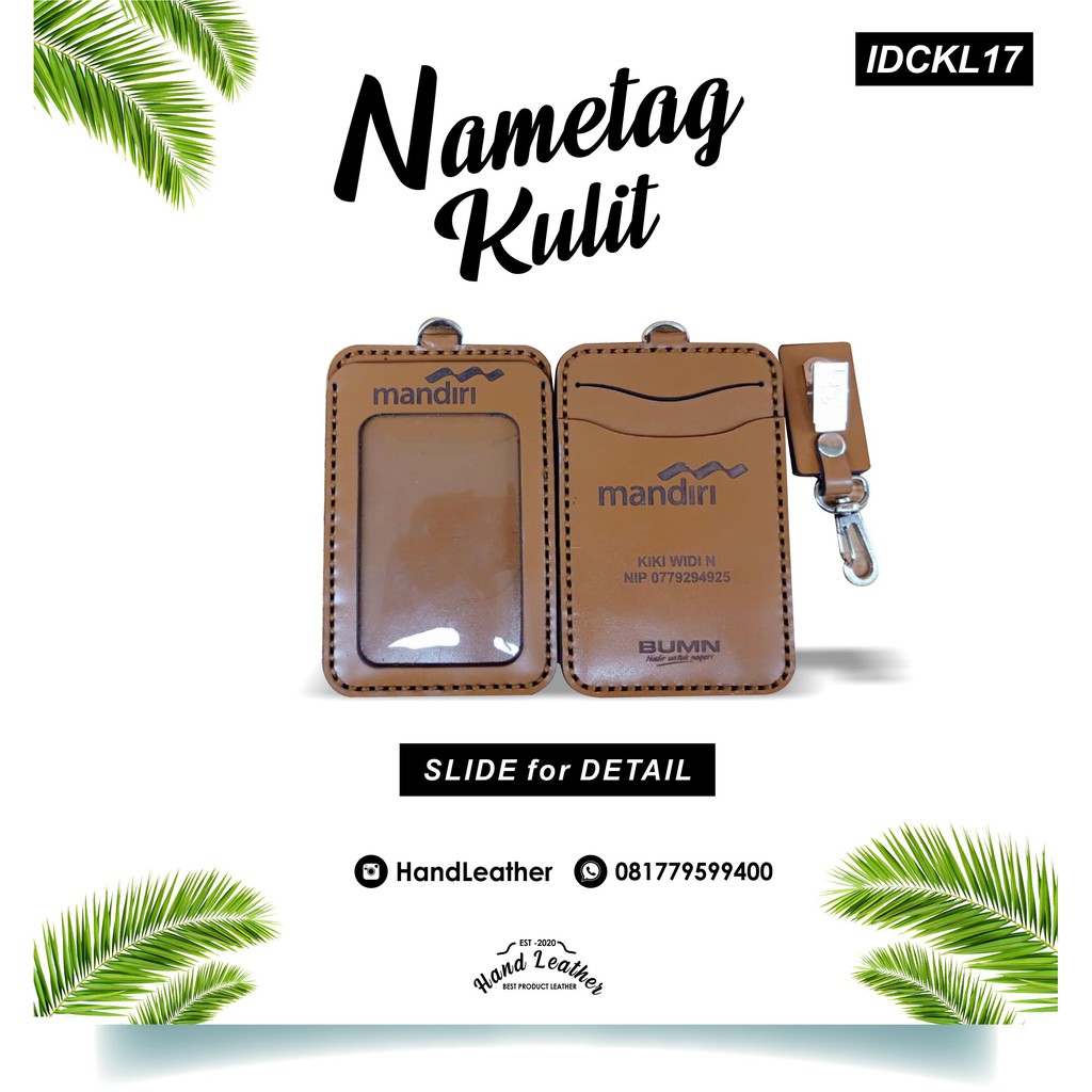 

name tag holder kulit asli BEST LEATHER